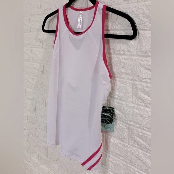 BNWT INPHORM LIGHTWEIGHT TANK | WHITE PINK | UPF SUN PROTECTION MOISTURE WICKING - Picture 5 of 6